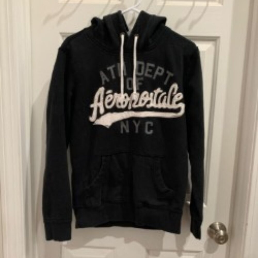 Aeropostale Sweatshirt, Black, Men's XS